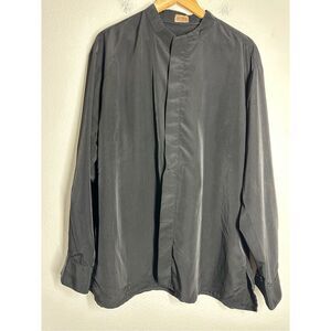 High Performance Men’s Long Sleeve Shirt Black Buttoned Sz XL Stand Collar*Notes